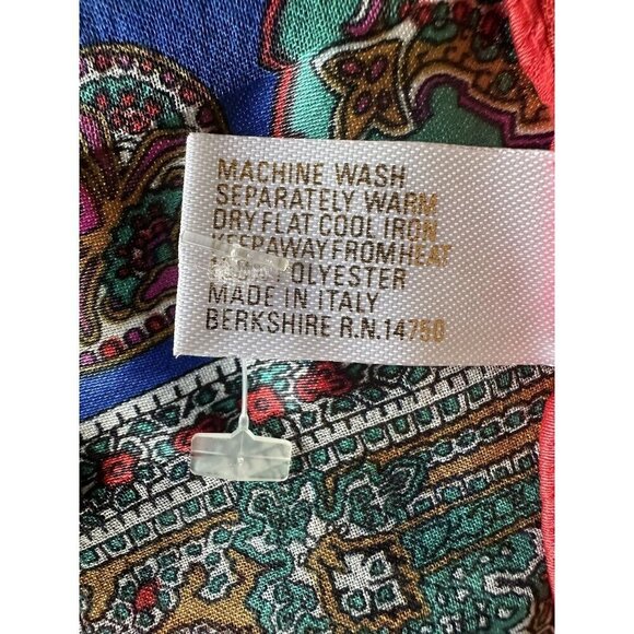Vintage Berkshire Silk Scarf With Paisley & Floral Patterns - Picture 4 of 5
